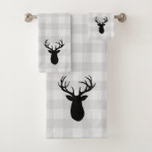 Deer Antler Cabin Check Patroon Badhanddoek Set Bad Handdoek (Insitu)