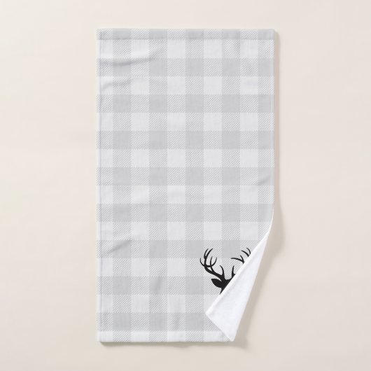Deer Antler Cabin Check Patroon Badhanddoek Set Bad Handdoek (Handdoek)