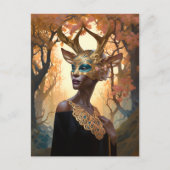 Deer Antler Crown Mask Fantasy Art Briefkaart (Voorkant)