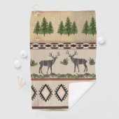 Deer Antler Forest Rustic Wooden Western Mountain Golfhanddoek (Insitu)