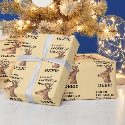 Deer Antler Funny Cadeaupapier (Feestdagen)