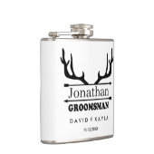 Deer Antler Groomsman - Aangepaste naam Heupfles (Rechts)