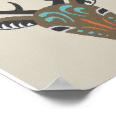 Deer Antler Modern Wildlife Totem Grafisch Poster (Hoek)