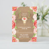 Deer Antler Rustic Wood Southwestern bruiloft RSVP Kaartje (Staand voorkant)