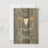 Deer Antler Rustic Wood Southwestern Wedding RSVP (Voorkant)