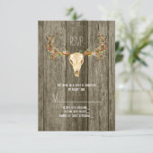Deer Antler Rustic Wood Southwestern Wedding RSVP (Staand voorkant)