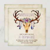 Deer Antler Southwestern Wedding Kaart (Voorkant / Achterkant)