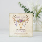 Deer Antler Southwestern Wedding Kaart (Staand voorkant)