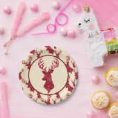 Deer Antler Waterverf Papieren Bordje (Feest)