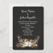 Deer Antler Wedding Bouquet op Leder Kaart (Voorkant)