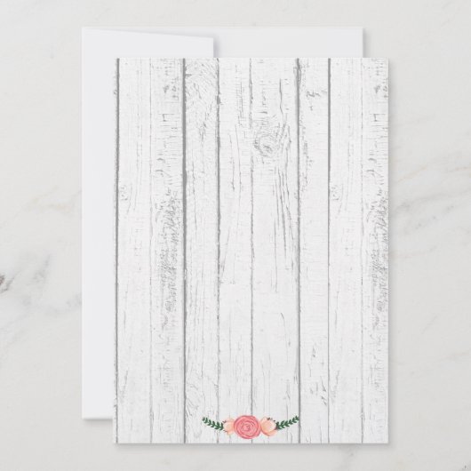 Deer Antler White wood Baby shower Invitation Kaart (Achterkant)