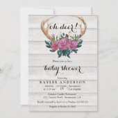 Deer Antler wit hout Baby shower uitnodiging (Voorkant)
