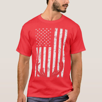 Deer Antlers American Flag USA Hunting Vist T T-shirt