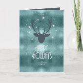 Deer Antlers Arrows Blauwgroen ID861 met Kerstmis Feestdagen Kaart (Voorkant)