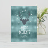 Deer Antlers Arrows Kerstfoto Blauwgroen ID861 Aankondiging (Staand voorkant)