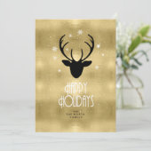Deer Antlers Arrows kerstfoto Gold ID861 Aankondiging (Staand voorkant)