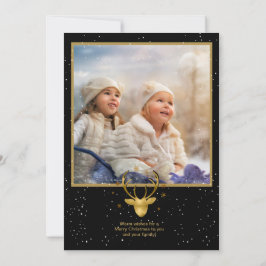 Deer Antlers Arrows kerstfoto Gold ID861 Aankondiging