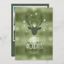 Deer Antlers Arrows kerstfoto Green ID861 Aankondiging