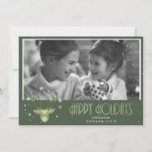 Deer Antlers Arrows Kerstfoto V2 Green ID861 Kaart (Voorkant)