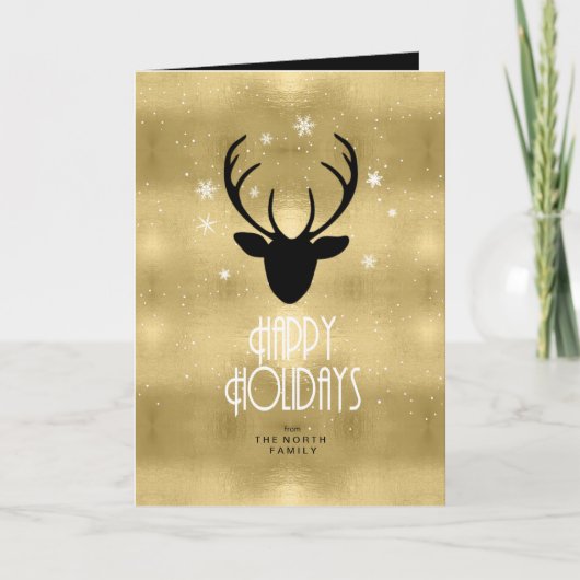 Deer Antlers Arrows Kerstgoud ID861 Feestdagen Kaart (Voorkant)