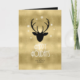 Deer Antlers Arrows Kerstgoud ID861 Feestdagen Kaart