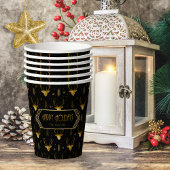 Deer Antlers Arrows kerstpatroon Gold ID861 Papieren Bekers