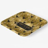 Deer Antlers Arrows kerstpatroon Gold ID861 Papieren Bordje (Gebogen)