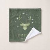 Deer Antlers Arrows Kerstpatroon Green ID861 Bad Handdoek (Wasdoekje)