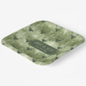 Deer Antlers Arrows Kerstpatroon Green ID861 Papieren Bordje (Gebogen)