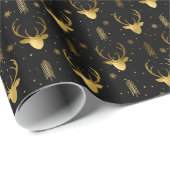 Deer Antlers Arrows kerstpatroon V2 Gld ID861 Cadeaupapier (Rol Hoek)