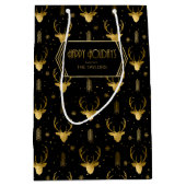 Deer Antlers Arrows kerstpatroon V2 Gold D861 Medium Cadeauzakje (Voorkant)