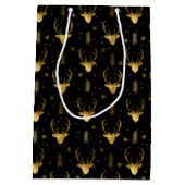 Deer Antlers Arrows kerstpatroon V2 Gold D861 Medium Cadeauzakje (Achterkant)