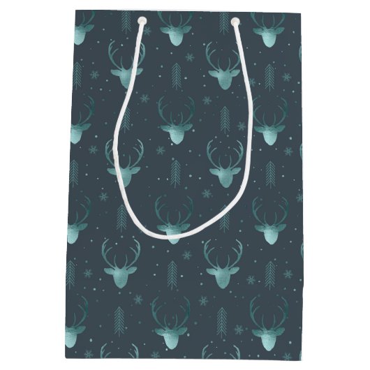 Deer Antlers Arrows kerstpatroon V2 Tl ID861 Medium Cadeauzakje (Achterkant)