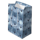 Deer Antlers Arrows kerstpatroonblauw ID861 Medium Cadeauzakje (Achterkant Gekanteld)