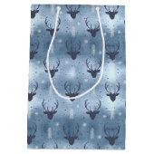 Deer Antlers Arrows kerstpatroonblauw ID861 Medium Cadeauzakje (Achterkant)