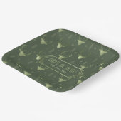 Deer Antlers Arrows Pattern V2 Green ID861 Papieren Bordje (Gebogen)