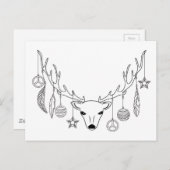 Deer antlers boho style briefkaart (Voorkant / Achterkant)
