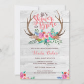 Deer Antlers Bridal Shower Invitations Kaart (Voorkant)