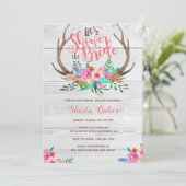 Deer Antlers Bridal Shower Invitations Kaart (Staand voorkant)
