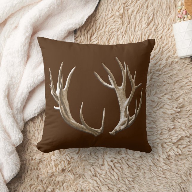 Deer Antlers Brown Animal Natuur Sierkussen (Deken)