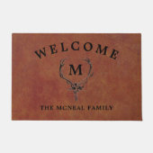 Deer Antlers Faux Leather Deurmat (Voorkant)