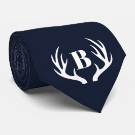Deer Antlers Men's Blue and White Stropdas