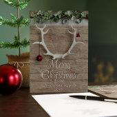 Deer Antlers Non Photo Christmas Holiday Kaart