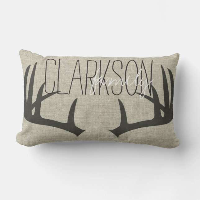 Deer Antlers persoonlijke omkeerbare lumbar Pillow Kussen (Voorkant)