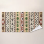 Deer Antlers Rustic Cabin Wood Tribal Pattern Badhanddoek (Badhanddoek)