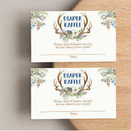 Deer antlers rustige baby shower diaper-kaart informatiekaartje