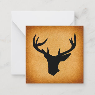 Deer Antlers Silhouette Rustic Vintage Buck Deer Notitiekaartje