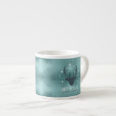 Deer Antlers Silhouette & Snowflakes Blauwgroen ID Espresso Kop (Voorkant rechts)
