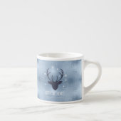 Deer Antlers Silhouette & Snowflakes Blue ID861 Espresso Kop (Rechts)