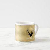 Deer Antlers Silhouette & Snowflakes Gold ID861 Espresso Kop (Voorkant rechts)